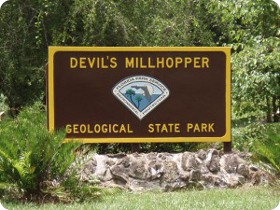 Devil's Millhopper Entrance Sign